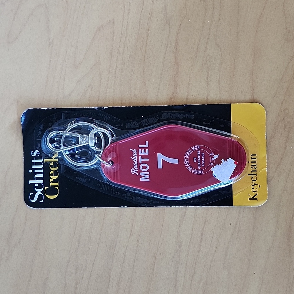 Schitt's Creek Rosebud Motel keychain, New!